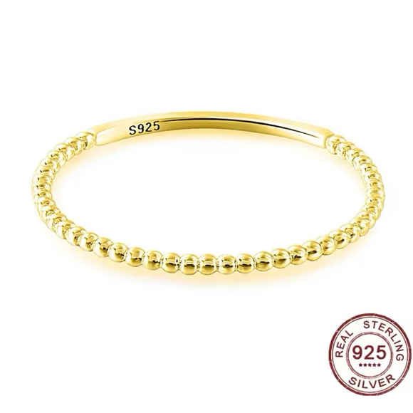 NEW Dainty 14k Gold-Plated Bead Ball Ring, Jewelry, Size‎ 7 - Picture 14 of 16